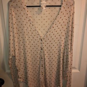 Blu pepper polka dot cardigan lightweight S